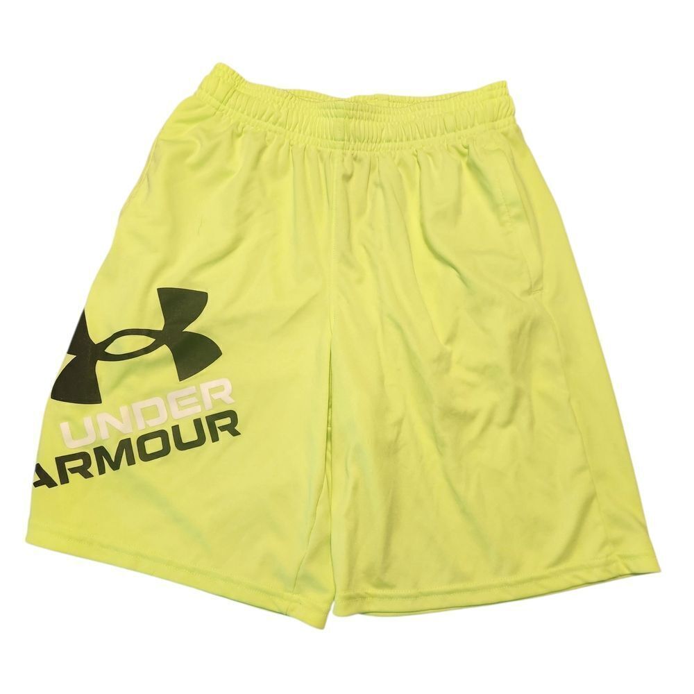 Kids Under Armour Yellow Athletic Shorts Youth Medium Boys